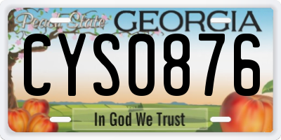 GA license plate CYS0876