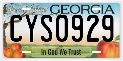 GA license plate CYS0929