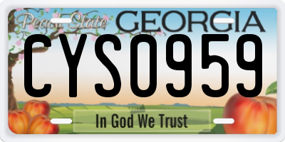 GA license plate CYS0959