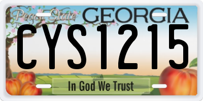 GA license plate CYS1215
