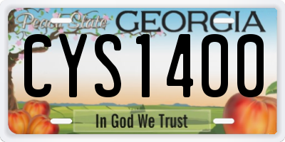 GA license plate CYS1400