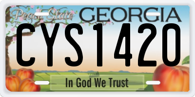 GA license plate CYS1420