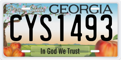 GA license plate CYS1493