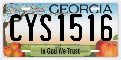 GA license plate CYS1516