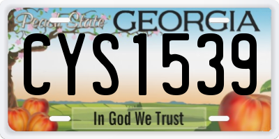 GA license plate CYS1539