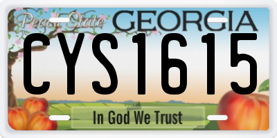 GA license plate CYS1615