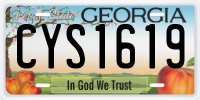 GA license plate CYS1619