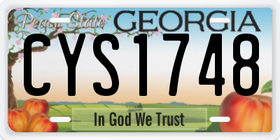 GA license plate CYS1748