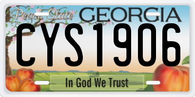 GA license plate CYS1906
