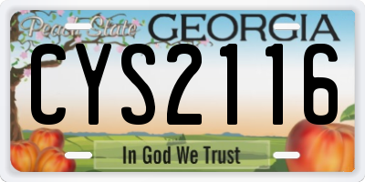 GA license plate CYS2116