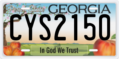 GA license plate CYS2150