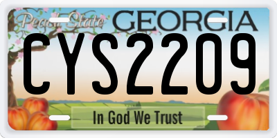 GA license plate CYS2209