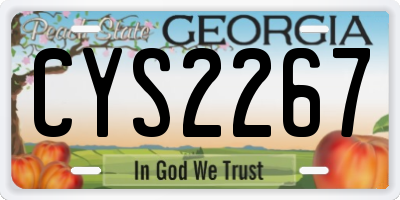 GA license plate CYS2267