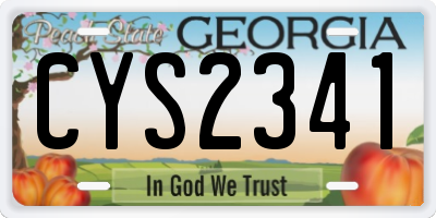 GA license plate CYS2341