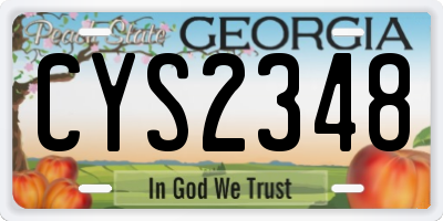 GA license plate CYS2348