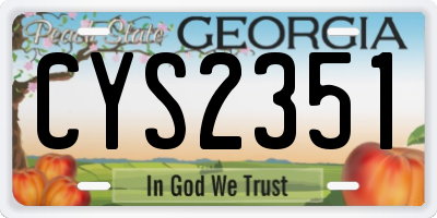 GA license plate CYS2351