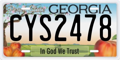 GA license plate CYS2478