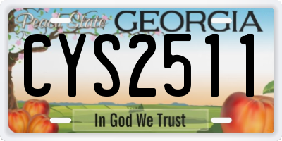 GA license plate CYS2511