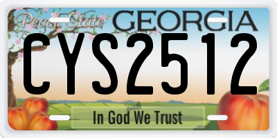 GA license plate CYS2512