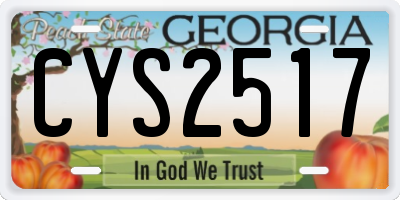 GA license plate CYS2517
