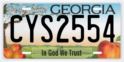 GA license plate CYS2554