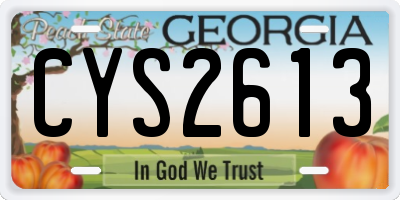 GA license plate CYS2613