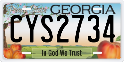 GA license plate CYS2734