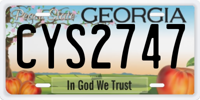 GA license plate CYS2747