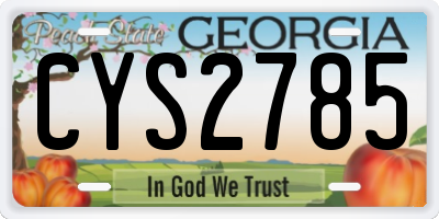 GA license plate CYS2785