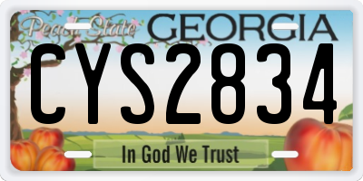 GA license plate CYS2834