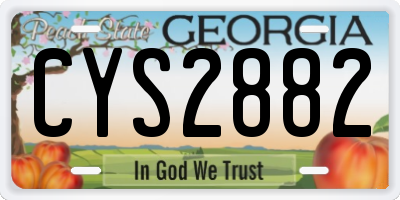 GA license plate CYS2882