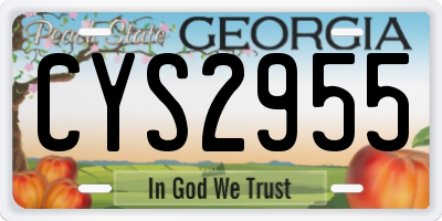 GA license plate CYS2955