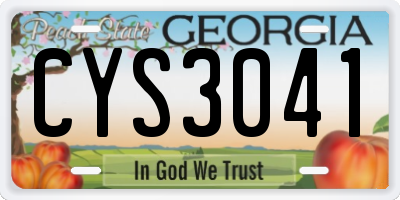 GA license plate CYS3041