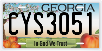 GA license plate CYS3051