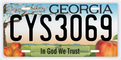 GA license plate CYS3069