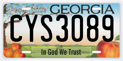GA license plate CYS3089