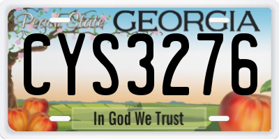 GA license plate CYS3276