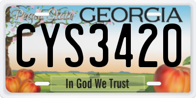 GA license plate CYS3420