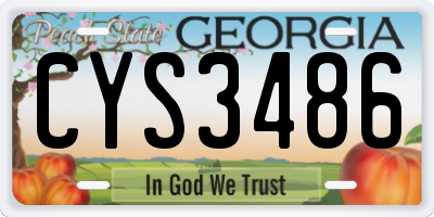 GA license plate CYS3486