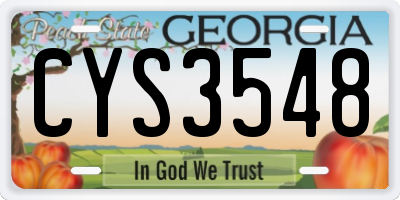 GA license plate CYS3548