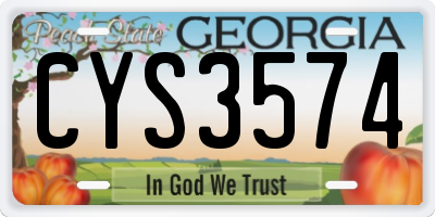 GA license plate CYS3574