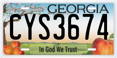 GA license plate CYS3674