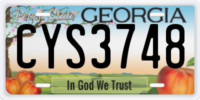 GA license plate CYS3748