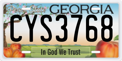 GA license plate CYS3768
