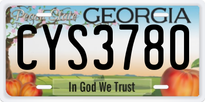 GA license plate CYS3780