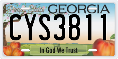 GA license plate CYS3811