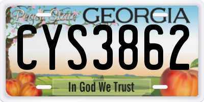 GA license plate CYS3862