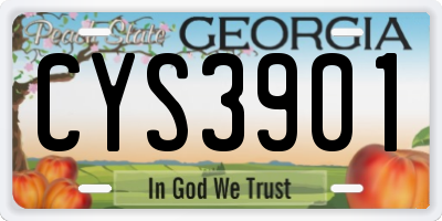 GA license plate CYS3901
