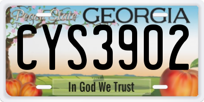 GA license plate CYS3902