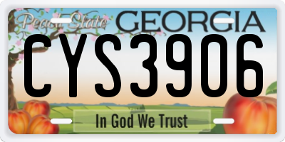 GA license plate CYS3906